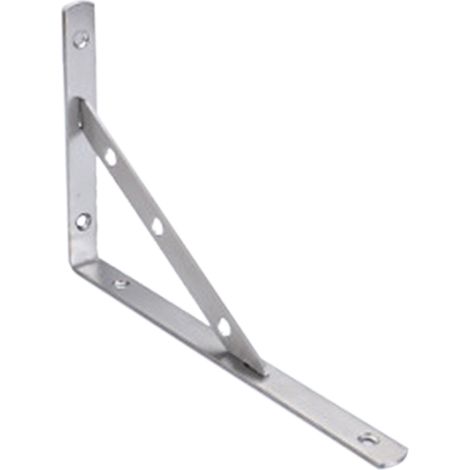 Équerre triangulaire en acier inoxydable, angle droit amovible 3mm d'épaisseur, 250mm (10 pouces), fixation murale renforcée pour cloison, avec 6 vis d'expansion en fer 6x40. (1/5)