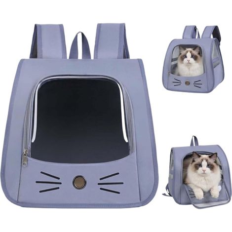 Sac Transport Chat,35×35×25cm Sac à Dos pour Animal,Sac pour Chat Pliable Portable,Sac à Dos pour Animal de Compagnie,pour Les Petits Animaux domestiques tels Que Les Chats et Les Chiens (Bleu) (1/5)