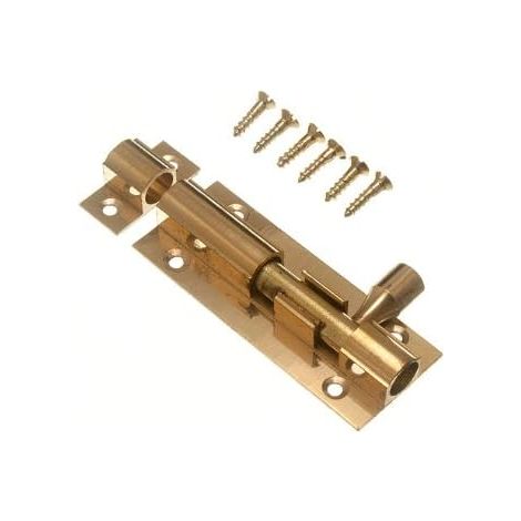1 loquet de porte en laiton de 6,3 cm avec loquet coulissant