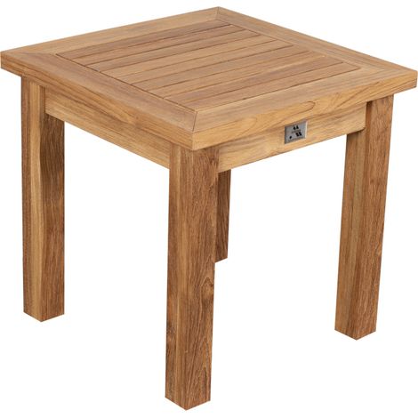deVries JANUS Beistelltisch Teakholz Holztisch witterungsbeständig 45x45x45 cm