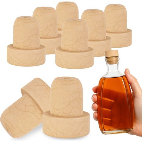 10 tapones sintéticos tipo champiñón de 19 mm para botellas de vino.
