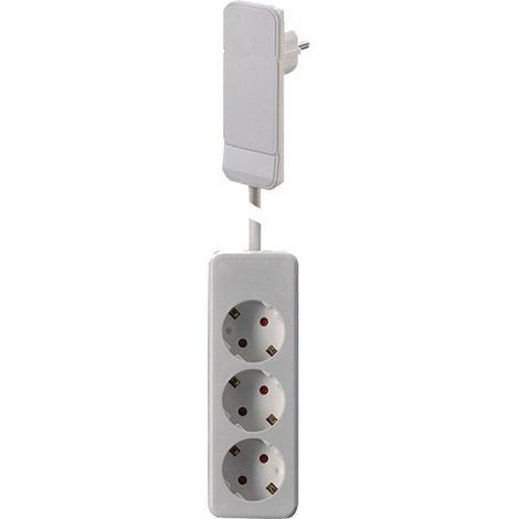BACHMANN Flat Plug CEE7/7 blanco 1,6m 3xCEE7/3, 933.007