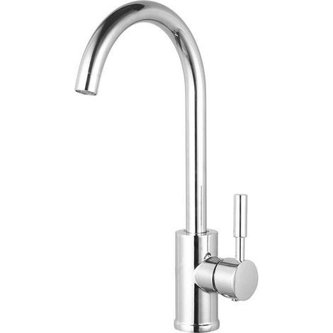Robinet de cuisine eau chaude et froide entièrement en cuivre chromé (1/4)