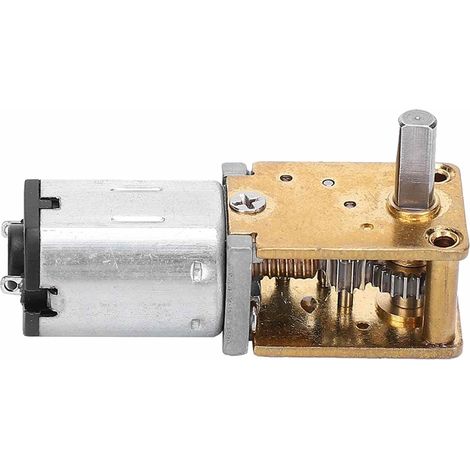Moteur à Engrenages à Puissant Moteur à Courant Continu brossé Pièces de Rechan 2 Pièces Mini Réducteur pour Voitures Intelligentes, Robots Caméras Cuivre Laiton Allia de Zinc 30 Tr/min (1/5)