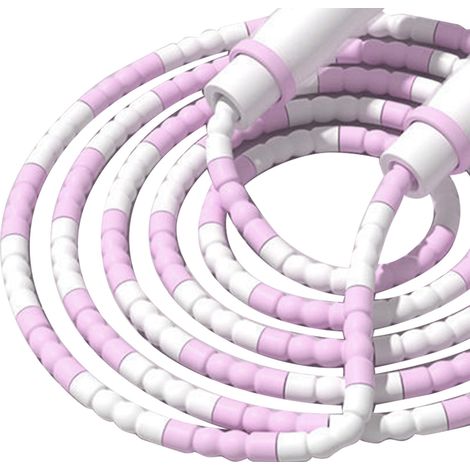 Corde à sauter pour enfants, longueur ajustable, grande flexibilité, poignée antidérapante, corde à sauter couleur perle pour l'école à la maison, violette (1/5)