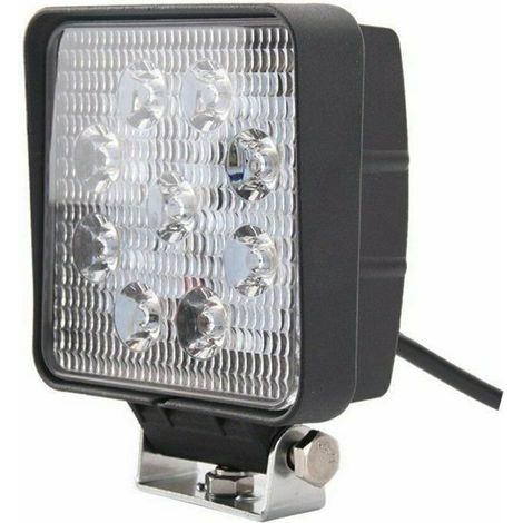 Phare de travail carre 9 led 27 watts 2400 lumens IP67 (1/5)