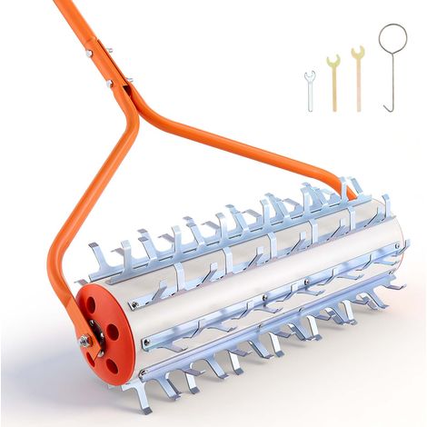 VEVOR Rouleau Desherbeur Aquatique 3,66 m, Outil de Desherbage pour Etang et Lac, Elimination des Herbes Racines et Vase, 9 Dents a Crochet en Fer Galvanise, Manche Reglable en 3 Sections en Aluminium (1/5)