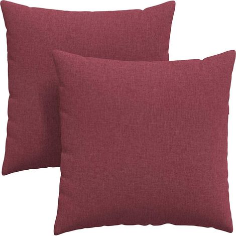 Maison Exclusive - Cojines de sofá 2 pcs Rojo vino 60 x 60 cm tel