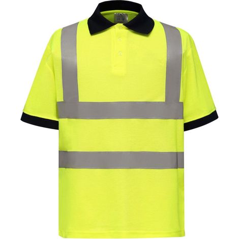 Polo alta visibilità Yoko HI VIZ manica corta Giallo fluorescente L (1/3)