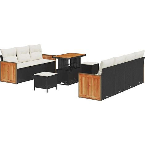 Maison Exclusive - Gartensofa-set mit Kissen 13 pcs Schwarz und C