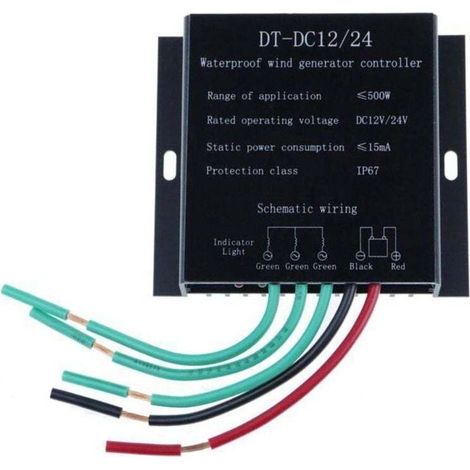 Turbine Eolienne-Eolienne 12v Contrôleur de Turbine éolienne - Générateur Eolien étanche Régulateur de Charge Régulateur 12V / 24V 500W (1/3)
