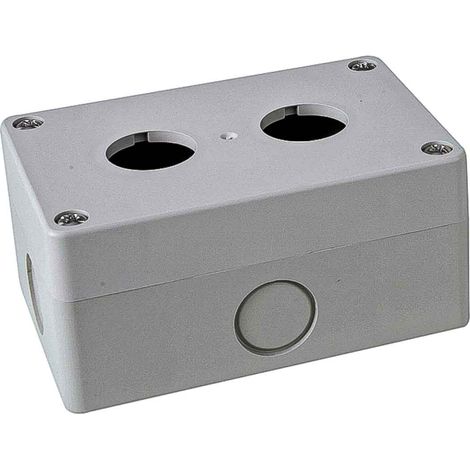 Boîtier de bouton-poussoir, 2 découpes , couleur Gris en ABS, diamètre: 22mm ( Prix pour 1 )