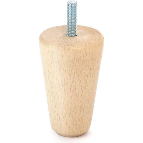 Q&ampQ pata madera conica h80 m8 natural , La pata cónica de madera sirve para sofás o muebles, está hecha de madera natural y tiene una altura de 80 mm con una