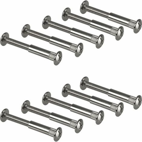 Vite di collegamento, vite di giunzione, vite a brugola con filettatura, vite di montaggio professionale, brugola in acciaio nichelato per mobili, vite per collegare mobili, M6 × 25 mm