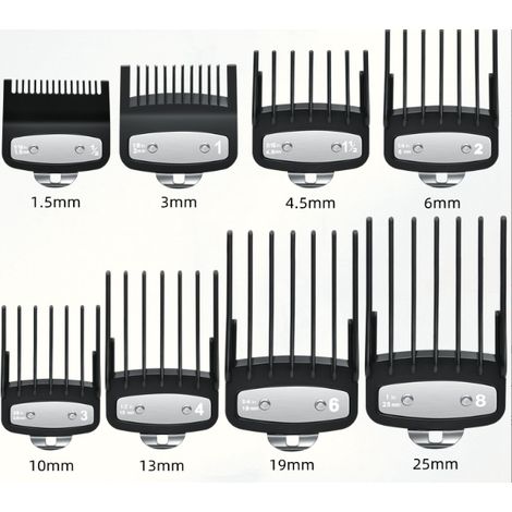 Aufsätze für Wahl Haarschneidemaschinen: Kamm, Metallclip, 8 Schnittlängen (1/5)