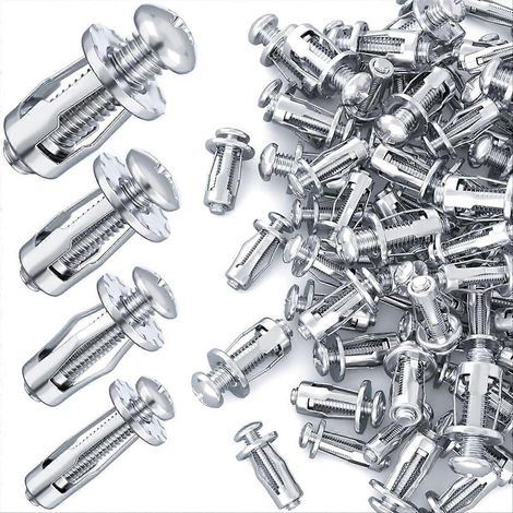 40 écrous à oreilles M4, M5, M6 et M8, écrous de serrage pour vis à expansion, pour cloisons creuses en fer, plastique, contreplaqué et bois. (1/5)