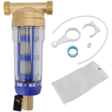 QORVA- Filtre à eau de sédiment de rotation de toute la maison, tête en cuivre raffinée, préfiltre de sédiments de rotation