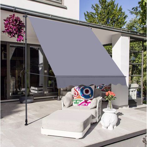 Toldo articulado 200x150x220-310 cm gris oscuro en aluminio, metal y poliéster con altura regulable (1/5)