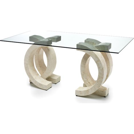 Curves, Tavolo da pranzo Beige(180 x 100 x H.76) Duzzle (1/5)
