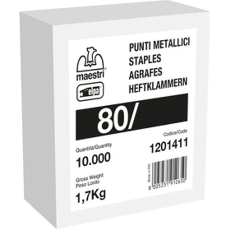 1SCATOLA MAESTRI PUNTI PER SPILLATRICE ART. 80/14 PZ 10.000 GALVANIZZATI (1/2)