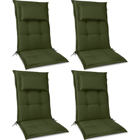 Beautissu 4er Set Hochlehner Auflage HighLux HL 120x50x7 cm	dunkelgrün