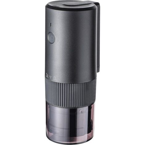 Electric coffee grinder with conical burrs, precise and adjustable settings, portable (black) (1/5)