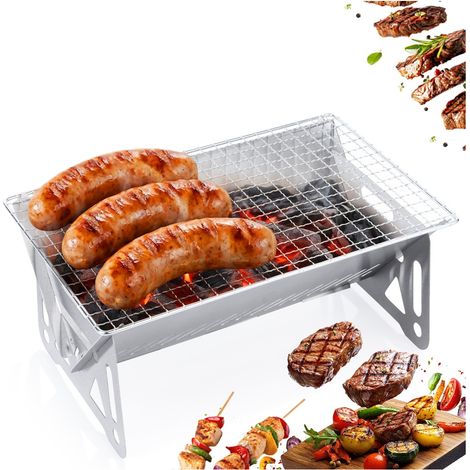 Zusammenklappbarer, tragbarer Holzkohlegrill für Garten, Urlaub, Picknick, klein, 28 cm (1/5)