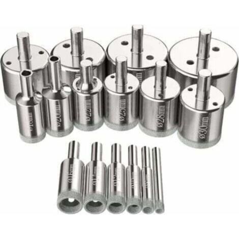 Diamond Hole Saw Kit 6-50 mm - 16 pcs - Drilling Glass, Steel, Ceramic, Porcelain, Tiles, Marble (1/5)