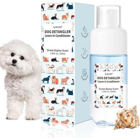 Spray démêlant pour chien - Parfum marin - Formule de soin à l'huile de jojoba pour un toilettage facile et sans enchevêtrement - 100 ml (1/5)