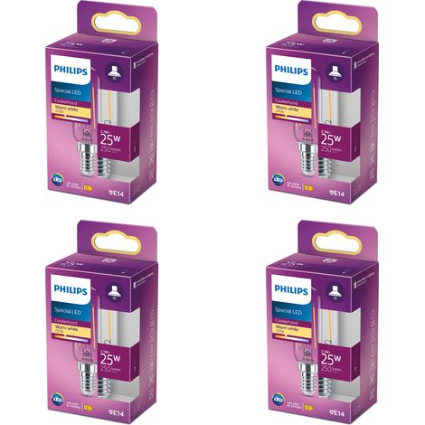 Philips Vorteilspaket E14 Lampe für Dunstabzugshaube 25 W Klar Nicht dimmbar Warmweißes Licht - 4 Stück (1/2)