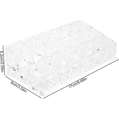 Mini armoire portable transparente à 18 compartiments, boîte de rangement pour bijoux et cosmétiques, rouge à lèvres, etc. (1/5)