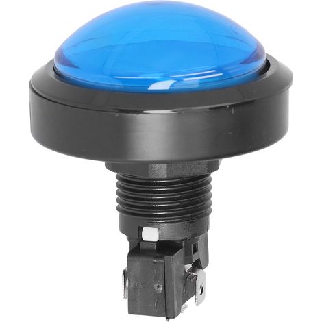60-mm-Konvex-Drucktaster mit LED-Anzeige für Greifautomaten und Spielkonsolen – Blau