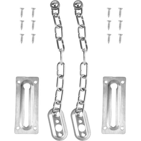 Protection de porte pour la sécurité de votre domicile, limiteur de fenêtre de sécurité avec verrou à chaîne en acier inoxydable, verrou de porte antivol-AquaForge (1/5)