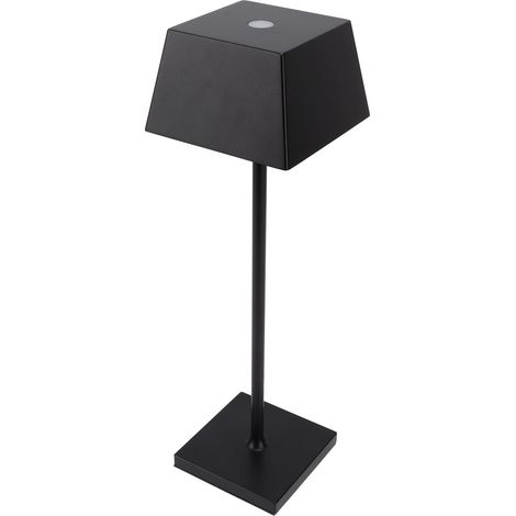 Lampe de table LED sans fil, lampe de bureau à intensité variable, lampe de table vintage en métal rechargeable USB, lampe d'ambiance pour bar, chambre ou chevet, noire (1/5)