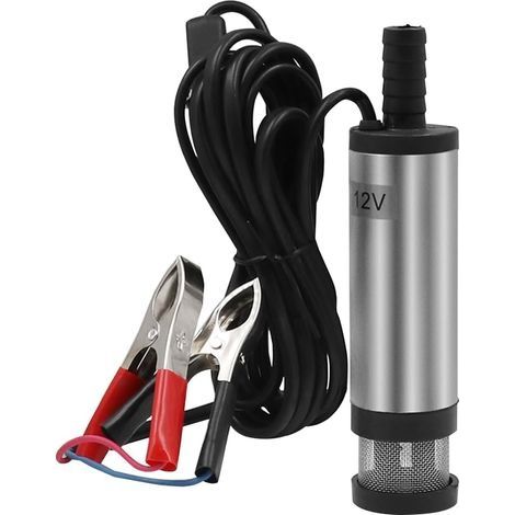 Pompe De Transfert De Carburant Diesel, 12V 38mm Diesel Eau Pompe, Pompe Transfert Carburant Diesel Avec Filtre, Pompes à Huile électrique 12V Multifonctionnelle Pour Huile, Eau(Argent) (1/3)