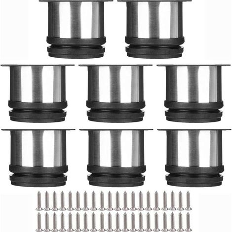 Selected Lot de 8 Pieds de Meubles, Pied Cuisine Réglables Ø 50 mm/Hauteur 50 mm Ronds Métal Acier Inoxydable Canapé Jambe Table Pieds-LIAIKI (1/5)