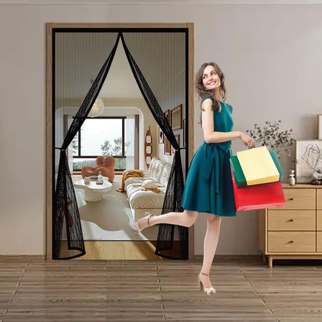 Moustiquaire Porte 92 x 120 cm Anti-Moustiques, Fermeture Automatique (1/5)