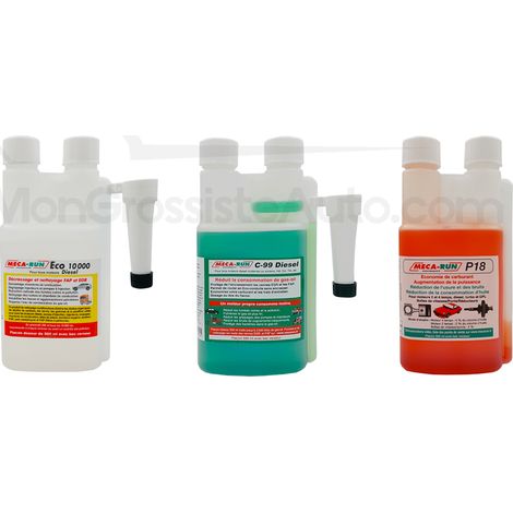 Pack Eco entretien Mecarun, ECO 10000 diesel + C99 diesel + P18 - 500ml