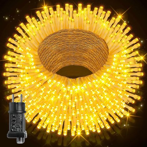 Guirlande Lumineuse 50 m, 500 LED Blanc Chaud, Noël, IP44  pour Intérieur et Extérieur, Idéale pour Anniversaire, Mariage, Salon, Jardin et Décoration de Fête [Classe énergétique G] (1/5)