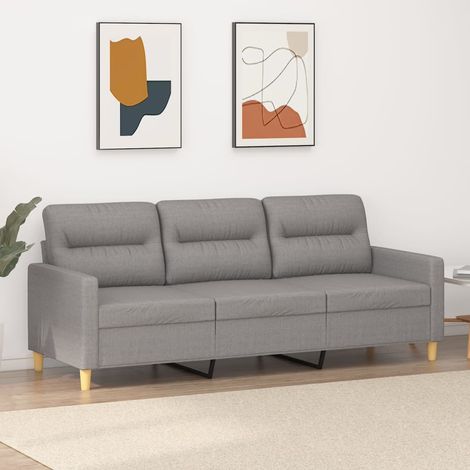 3-Sitzer-Sofa Hellgrau 180 cm Stoff (1/5)