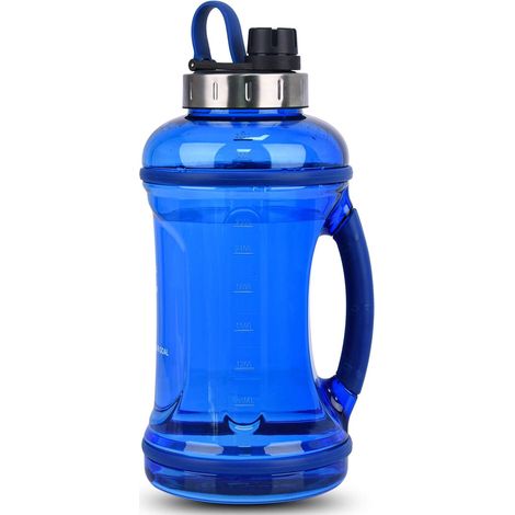 Bouteille À Eau - 2.2 L - Bouchon En Acier Inoxydable Étanche - Embouchure Large - Poignée En Caoutchouc Souple - Sans BPA - 1 Pièce (1/5)