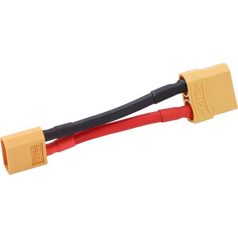 Câble souple en silicone avec connecteur XT60 mâle vers XT90 femelle pour voiture, avion ou bateau télécommandé. (1/5)