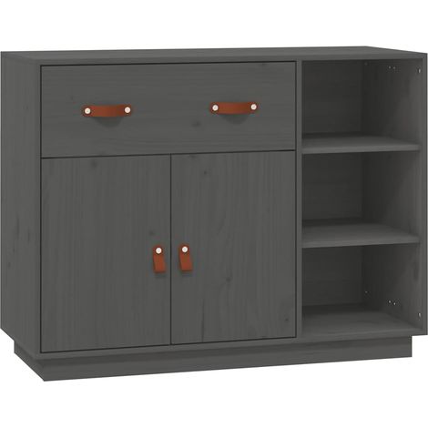 Maison Exclusive - Aparador de madera maciza de pino gris 98,5x40 (1/5)