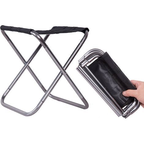 Ultraleichter Mini-Campinghocker mit Tragetasche, unterstützt bis zu 132 lbs 280 g, leichter faltbarer Campingstuhl für Reisen, Wandern, Angeln, Grillen, Strand, Garten, Terrasse, schwarz, 1 Stück (1/5)