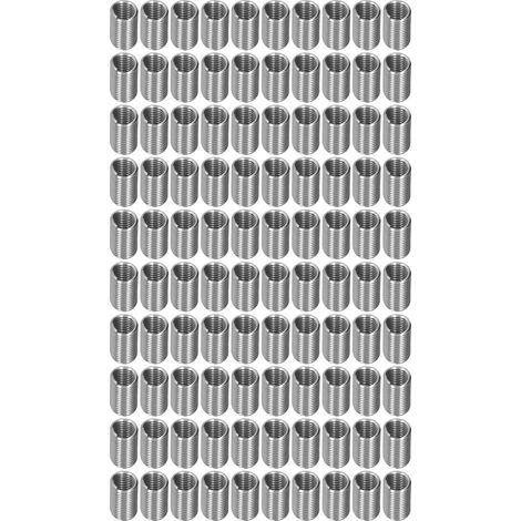 Lot de 100 inserts filetés mâle-femelle M6x13D en acier inoxydable, écrous réducteurs pour réparation et fixation (1/5)