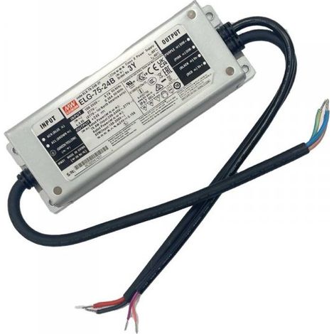 MW MEAN WELL ELG-75-24B-3Y Alimentatore Dimmerabile 0-10V PWM Resistenza IP67 75W 24V 3,15A Input 220V e 110V