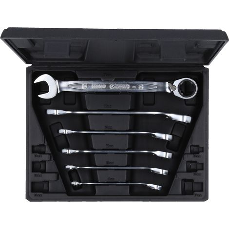 KS Tools GEARplus Ratschenringmaulschlüssel-Satz, umschaltbar, 6-tlg.