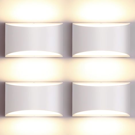 Appliques murales LED modernes, ensemble de 4 appliques murales blanc chaud 3000K, applique murale haut et bas 14W, applique murale d'intérieur (1/5)