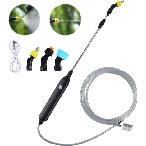 Pulverizador eléctrico para plantas, pulverizador de techo con 3 boquillas ajustables y manguera de 5 m, pulverizador de lanza telescópica, apto para jardines, patios y céspedes. (1/5)