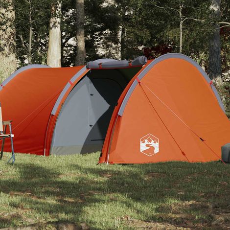 vidaXL Tente de camping tunnel 4 personnes orange imperméable (1/5)